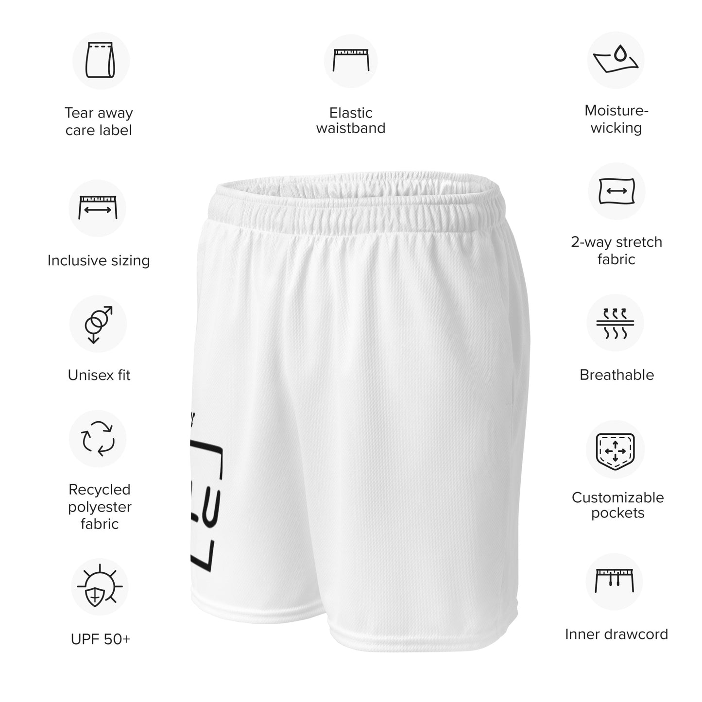 WLU Unisex Mesh Shorts - Black Logo