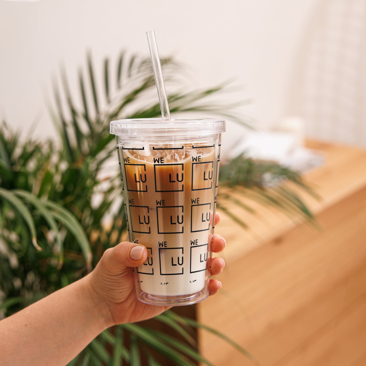 WLU Clear Plastic Tumbler - Black Logo