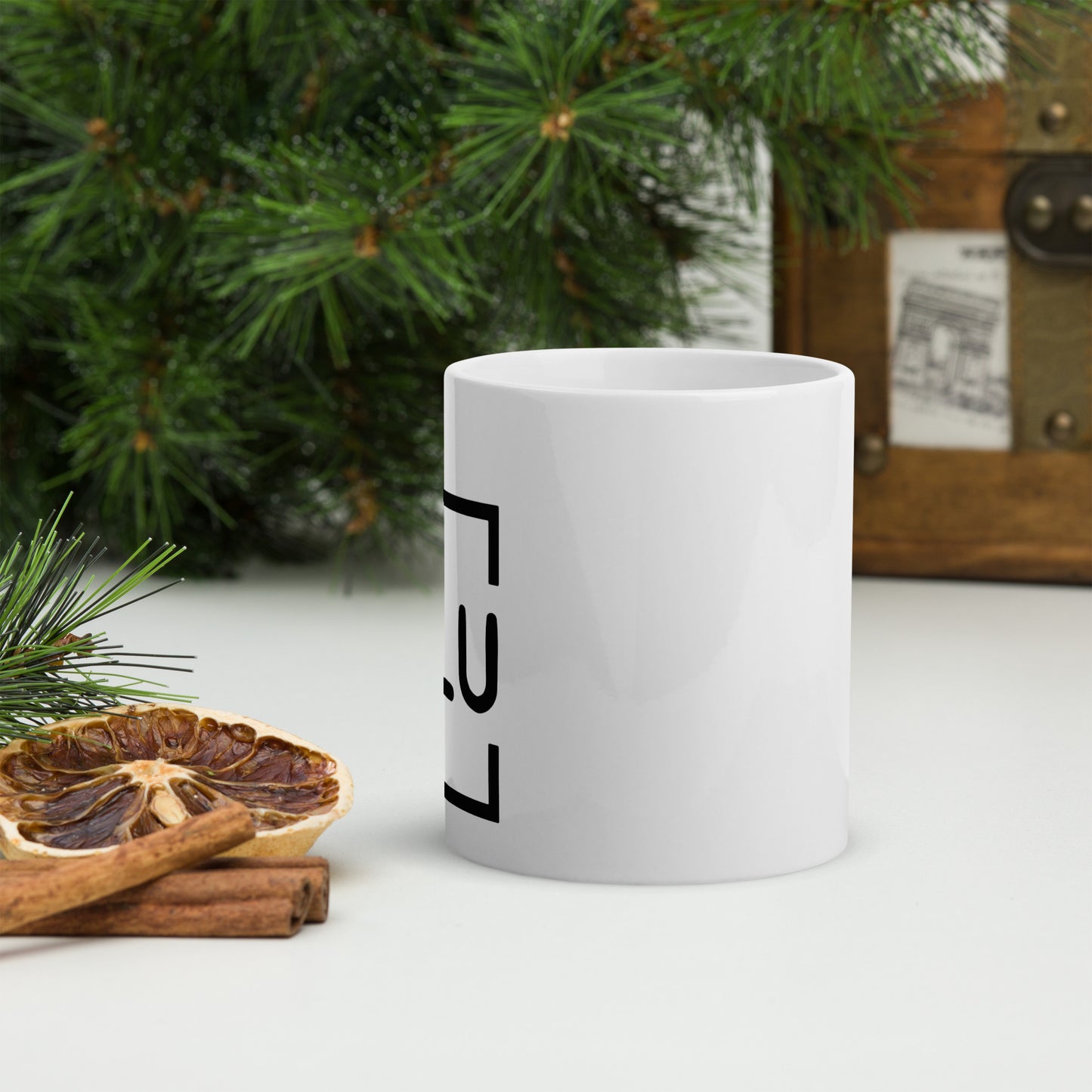 WLU White Glossy Mug - Black Logo