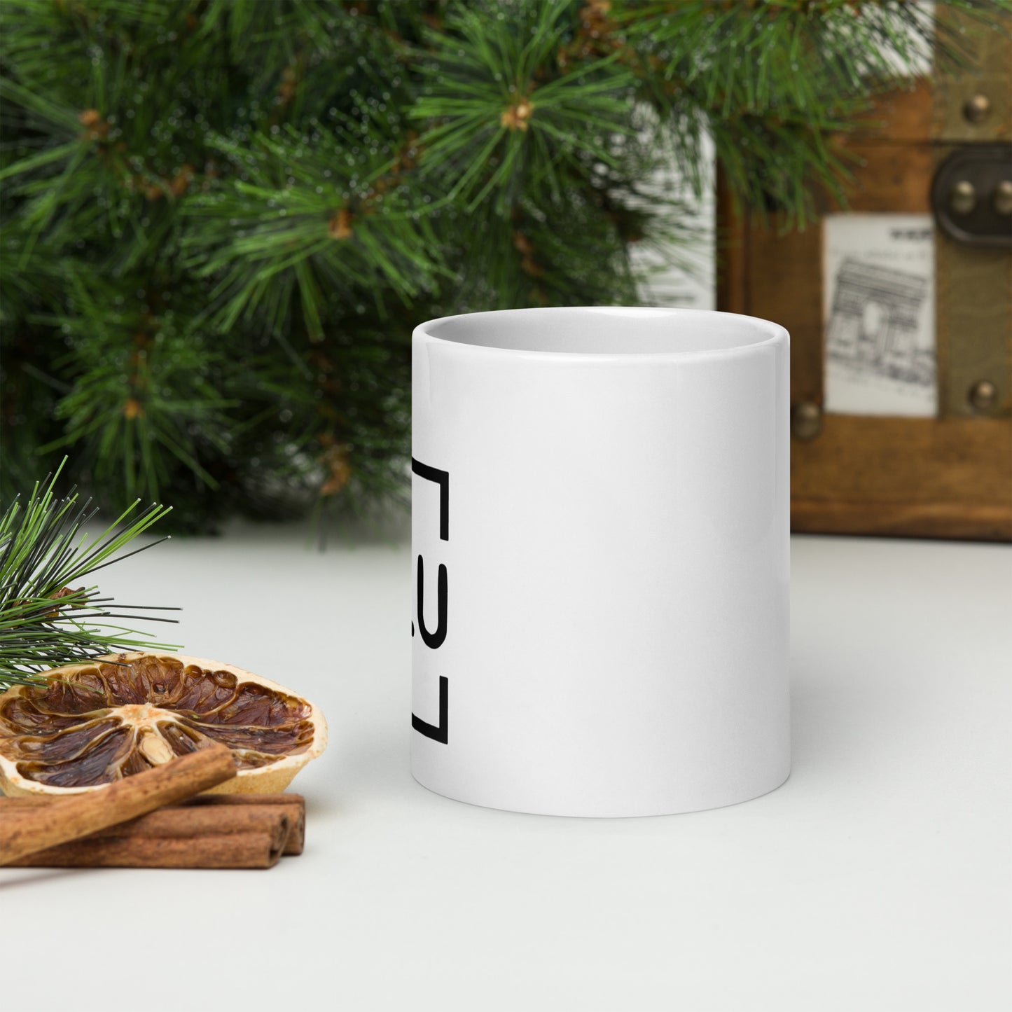 WLU White Glossy Mug - Black Logo